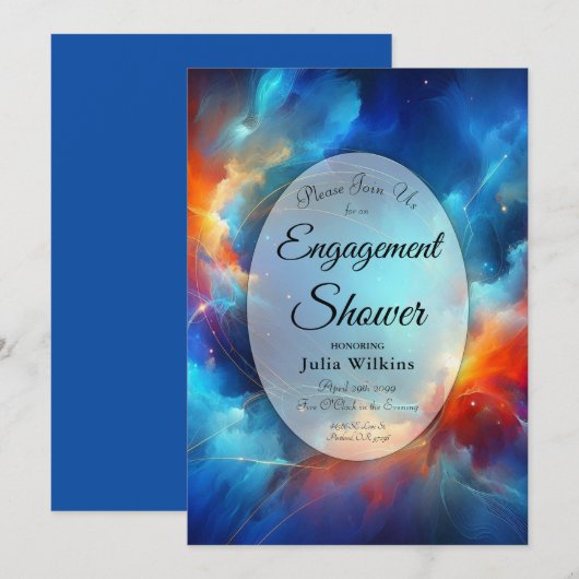 Starlight Fusion of Fire en Ice Verloving Shower Kaart (Voorkant / Achterkant)