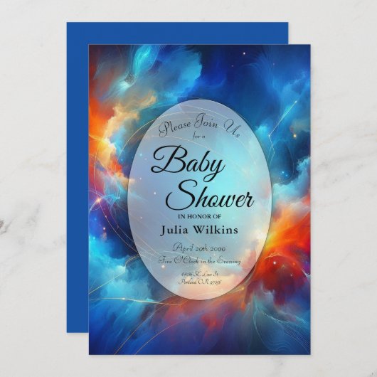 Starlight Fusion van vuur en ijs Baby shower Kaart (Voorkant / Achterkant)