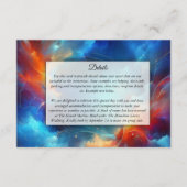 Starlight Fusion van vuur en ijs bruiloft Informatiekaartje (Voorkant)