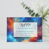 Starlight Fusion van vuur en ijs bruiloft RSVP Kaartje (Staand voorkant)