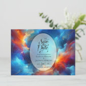 Starlight Fusion van vuur en ijs bruiloft Save The Date (Staand voorkant)