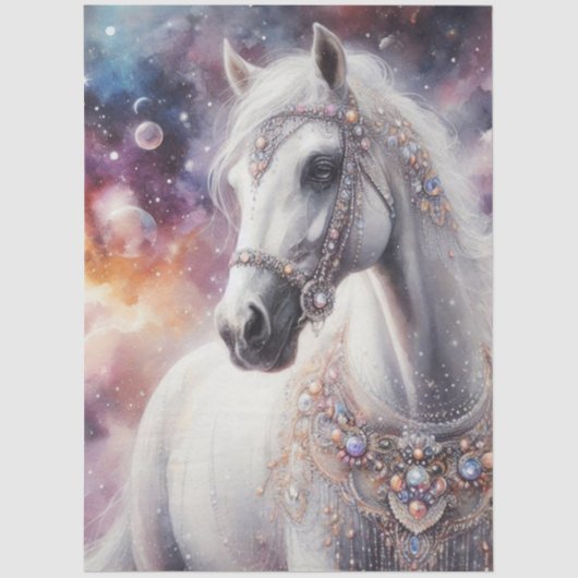 Starlight Galaxy Beautiful Horse Art Decoupage Tissuepapier (Voorkant)
