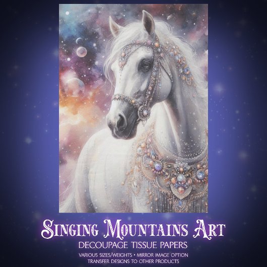 Starlight Galaxy Mooie Paard Decoupage Tissuepapier