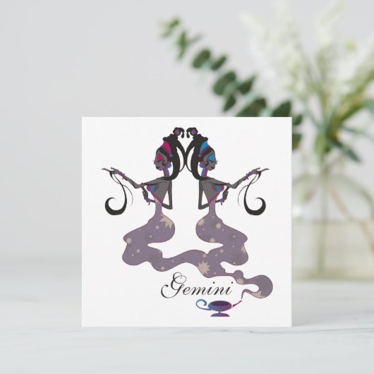 Starlight Gemini-uitnodigingen Kaart (Staand voorkant)