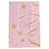 Starlight Gift Bag – Roze & Gouden Ster Gift Bag Medium Cadeauzakje (Achterkant)
