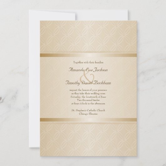 Starlight Golden Flare Monogrammed Elegant Wedding Kaart (Voorkant)