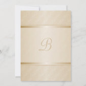 Starlight Golden Flare Monogrammed Elegant Wedding Kaart (Achterkant)