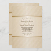 Starlight Golden Flare Monogrammed Elegant Wedding Kaart (Voorkant / Achterkant)