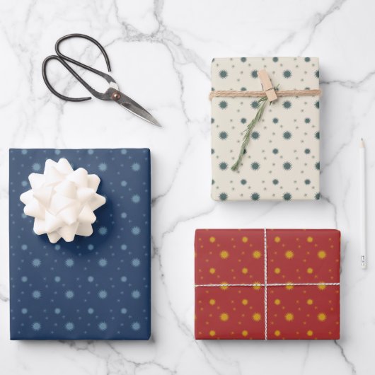 Starlight in drie kleuren inpakpapier set van 3 vel (Voorkant)