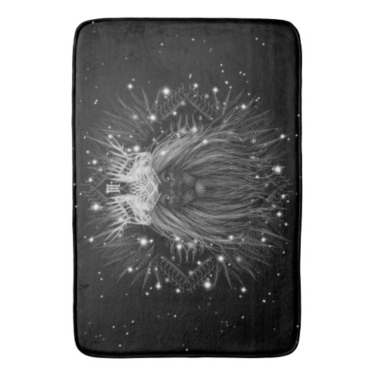 Starlight-leeuw met kroonmonogram badmat (Voorkant Verticaal)