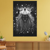 Starlight-leeuw met kroonmonogram canvas afdruk (Insitu (Woonkamer))