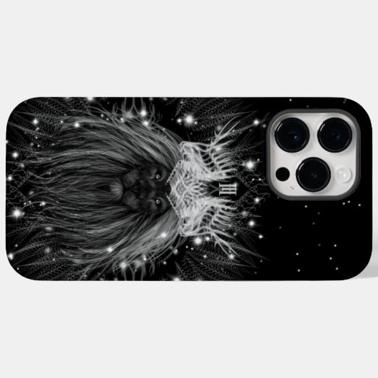Starlight-leeuw met kroonmonogram Case-Mate iPhone case (Achterkant (horizontaal))