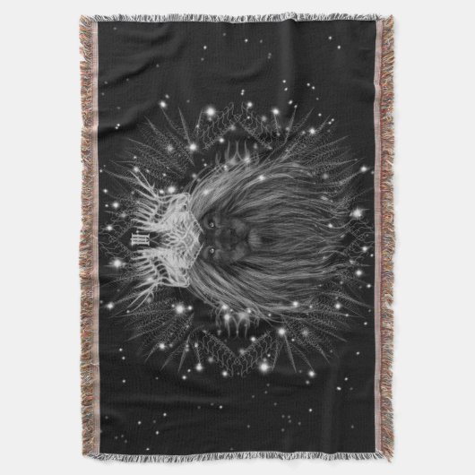 Starlight-leeuw met kroonmonogram deken (Voorkant Verticaal)