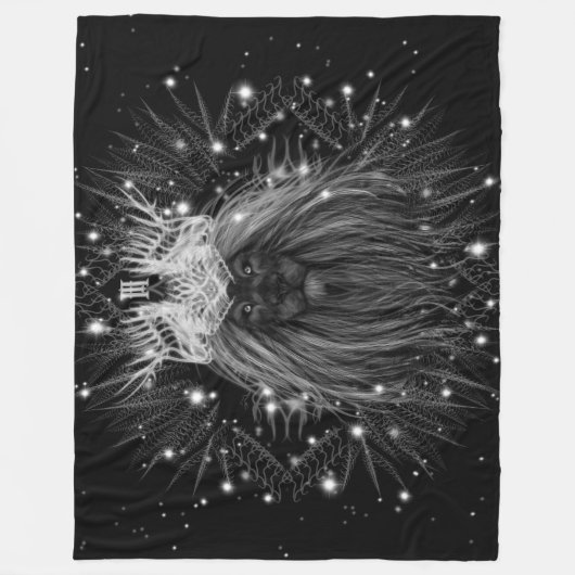Starlight-leeuw met kroonmonogram fleece deken (Voorkant)
