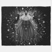 Starlight-leeuw met kroonmonogram fleece deken (Voorkant (Horizontaal))