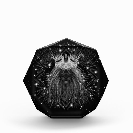 Starlight-leeuw met kroonmonogram fotoblokken (Voorkant)