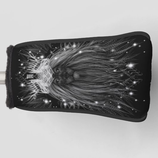 Starlight-leeuw met kroonmonogram golfheadcover (Voorkant)