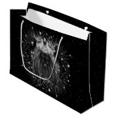 Starlight-leeuw met kroonmonogram groot cadeauzakje (Voorkant Gekanteld)