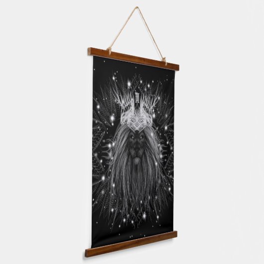 Starlight-leeuw met kroonmonogram hangend wandkleed (Gebogen)