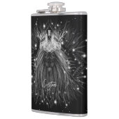 Starlight-leeuw met kroonmonogram heupfles (Links)