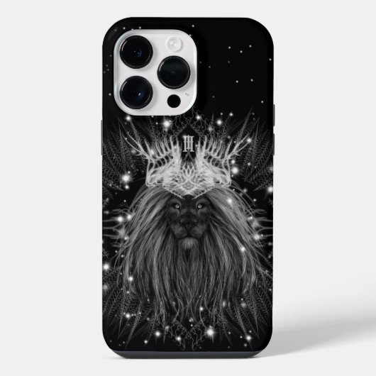 Starlight-leeuw met kroonmonogram iPhone hoesje (Achterkant)