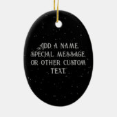 Starlight-leeuw met kroonmonogram keramisch ornament (Achterkant)