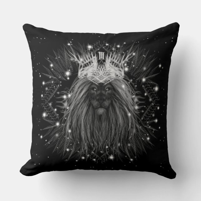 Starlight-leeuw met kroonmonogram kussen (Voorkant)