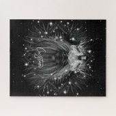 Starlight-leeuw met kroonmonogram legpuzzel (Horizontaal)