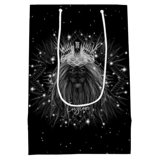 Starlight-leeuw met kroonmonogram medium cadeauzakje (Achterkant)