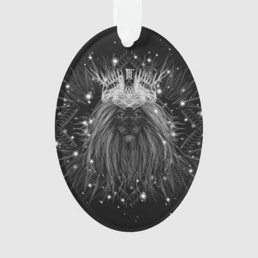 Starlight-leeuw met kroonmonogram ornament (voorkant)