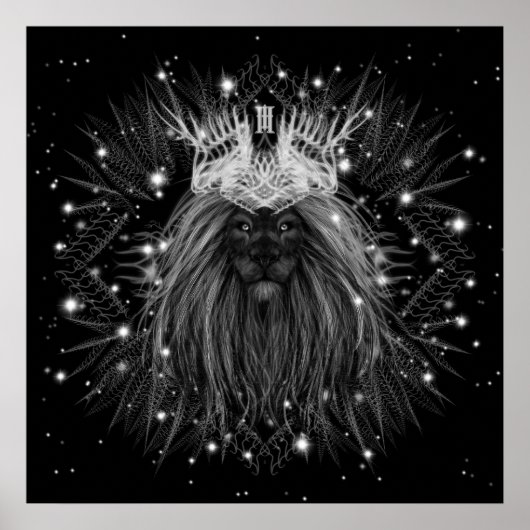 Starlight-leeuw met kroonmonogram poster (Voorkant)