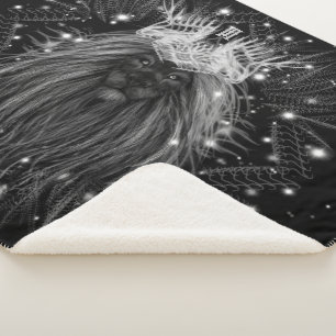 Starlight-leeuw met kroonmonogram sherpa deken