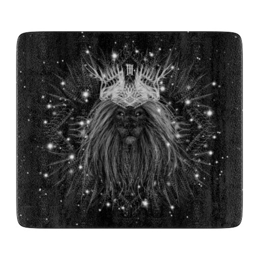 Starlight-leeuw met kroonmonogram snijplank (Voorkant)