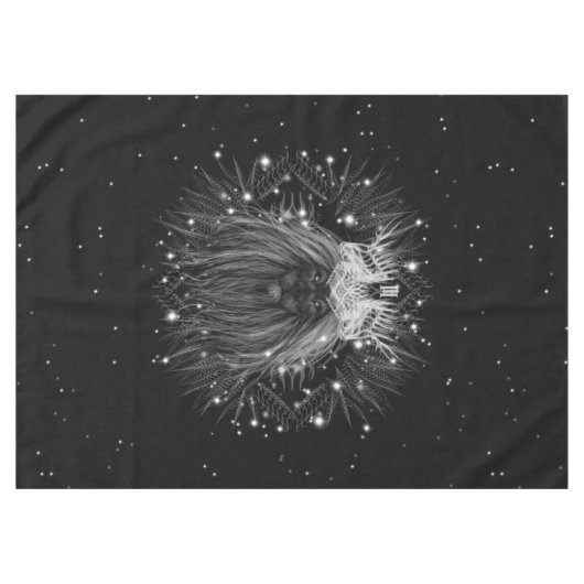 Starlight-leeuw met kroonmonogram tafelkleed (Voorkant (Horizontaal))