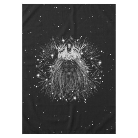 Starlight-leeuw met kroonmonogram tafelkleed (Voorkant)