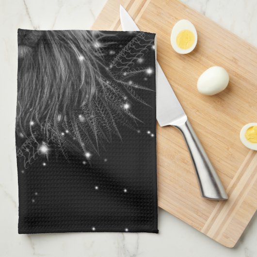 Starlight-leeuw met kroonmonogram theedoek (Quarter Fold)