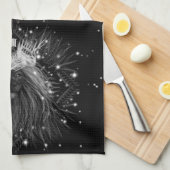 Starlight-leeuw met kroonmonogram theedoek (Quarter Fold)