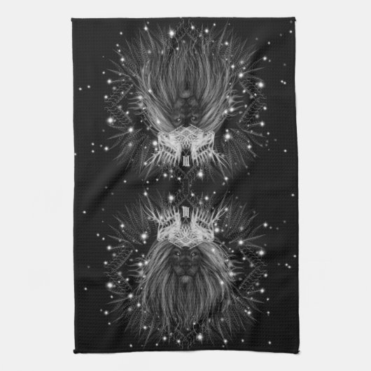 Starlight-leeuw met kroonmonogram theedoek (Verticaal)