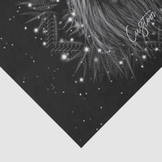 Starlight-leeuw met kroonmonogram tissuepapier (Detail)