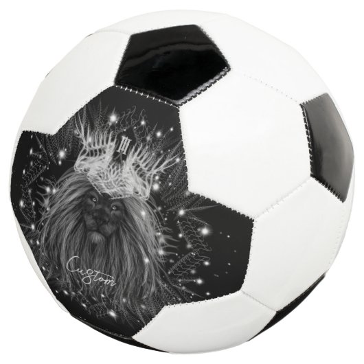 Starlight-leeuw met kroonmonogram voetbal (Drie kwart)
