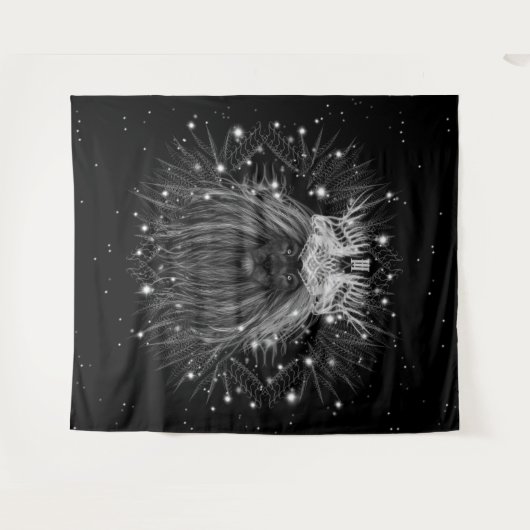 Starlight-leeuw met kroonmonogram wandkleed (Voorkant (horizontaal))