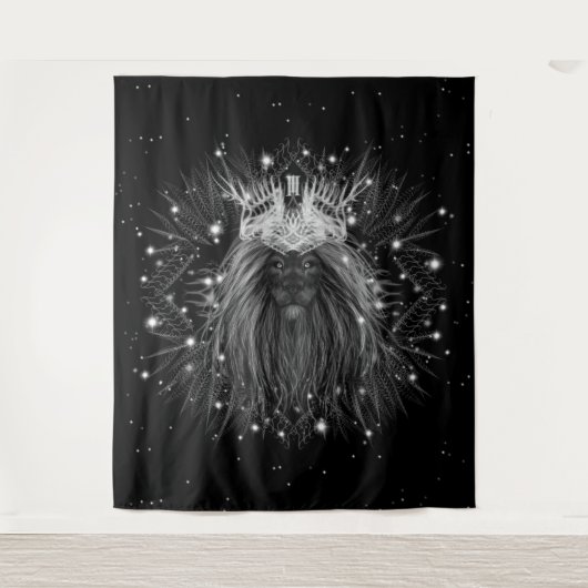 Starlight-leeuw met kroonmonogram wandkleed (Voorkant)