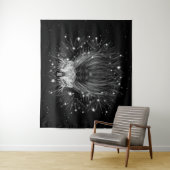 Starlight-leeuw met kroonmonogram wandkleed (In situ)