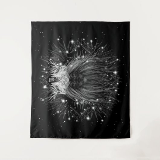 Starlight-leeuw met kroonmonogram wandkleed (Voorkant)