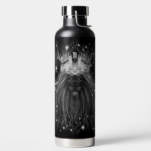 Starlight-leeuw met kroonmonogram waterfles (Links)