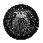 Starlight-leeuw met kroonmonogram zwart dartbord (Voorkant)