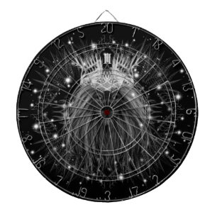 Starlight-leeuw met kroonmonogram zwart dartbord