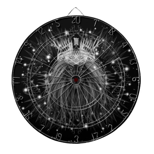 Starlight-leeuw met kroonmonogram zwart dartbord (Voorkant)