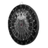 Starlight-leeuw met kroonmonogram zwart dartbord (Voorkant Rechts)