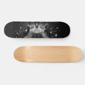 Starlight-leeuw met kroonmonogram zwart persoonlijk skateboard (Horizontaal)